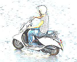 Вождение мотоцикла (рисунок)
